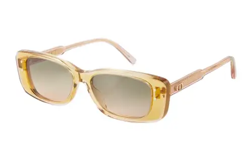 DIOR Acetate Irregular Shape Sunglasses Women's Yellow