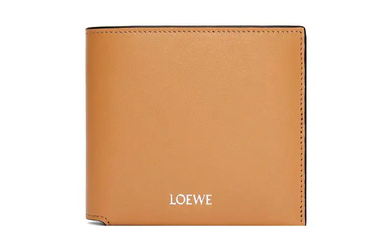 LOEWE Nappa Cow Leather Wallet Men's Warm Sand Yellow & Black
