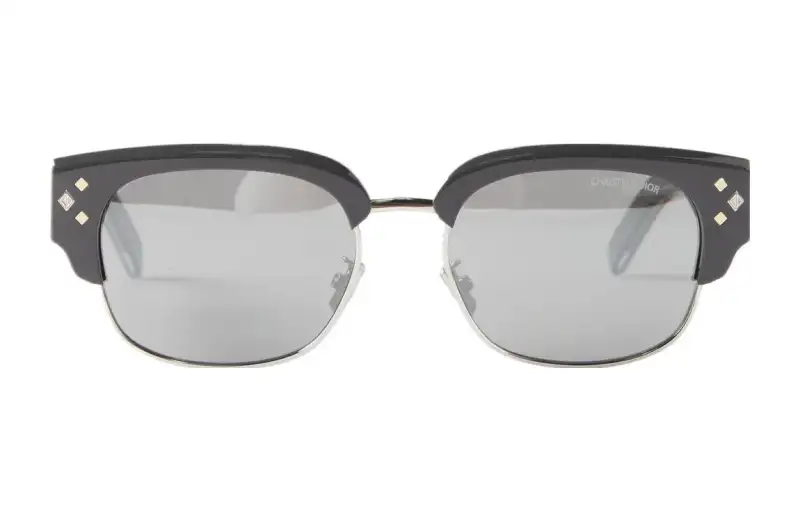 DIOR Acetate Irregular Shape Sunglasses Men's Gray