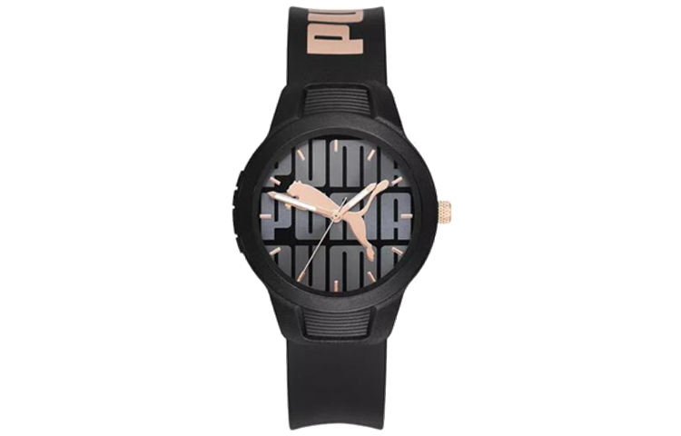 PUMA Reset V2 Series Wrist Watches Quartz Movement PC Plastic Strap 35mm Black Dial Women's Watch