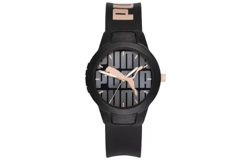 PUMA Reset V2 Series Wrist Watches Quartz Movement PC Plastic Strap 35mm Black Dial Women's Watch