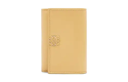 LOEWE Shiny Nappa Cow Leather Wallet Small Women's Deep Butter