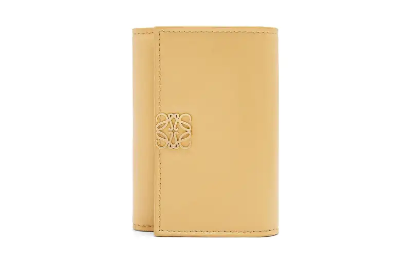 LOEWE Shiny Nappa Cow Leather Wallet Small Women's Deep Butter