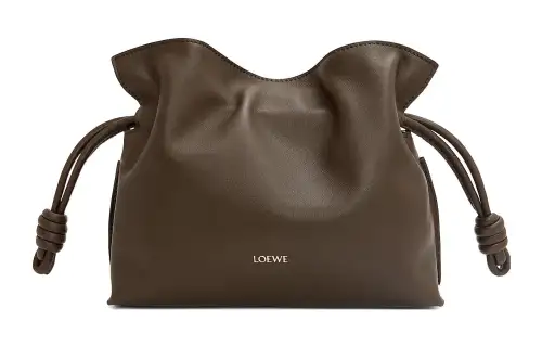 LOEWE Flamenco Nappa Cow Leather Clutch Mini Women's Chocolate