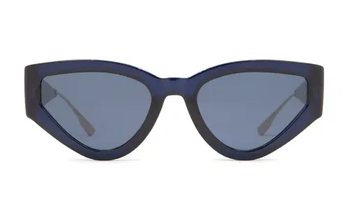 DIOR Acetate Metal Irregular Shape Sunglasses Women's Blue