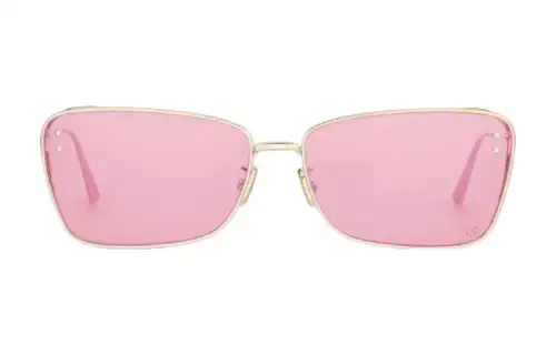 DIOR Irregular Shape Sunglasses Women's Gold