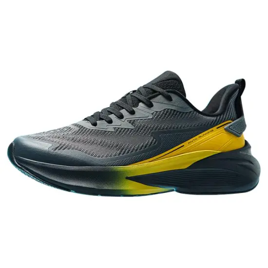 ANTA Running Shoes Men Low-Top Castle Gray/Volcanic Gray/Basic Black/Lemon