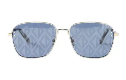 DIOR Metal Irregular Shape Sunglasses Men's Silver