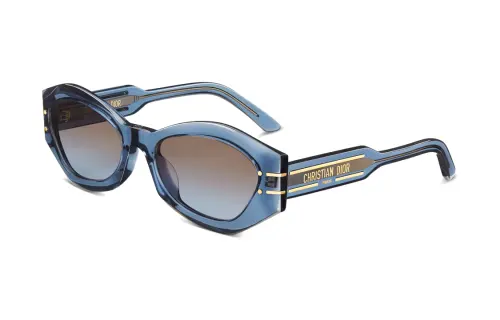 DIOR Acetate Irregular Shape Sunglasses Women's Blue