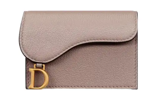 DIOR Saddle Goatskin Card Holder Card Holder Women's Taupe