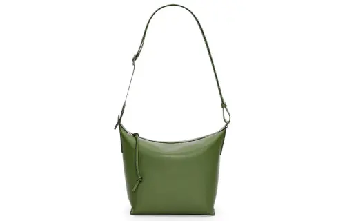 LOEWE Cubi Soft Smooth Cow Leather Messenger Bag, Shoulder Bag, Crossbody Bag Small Men's Forest Green