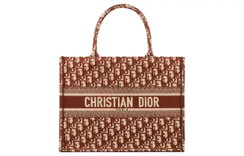 DIOR BookTote Canvas Tote Bag, Shopping Bag, Shoulder Bag, Crossbody Bag, Handbag Medium Women's Chocolates Brown