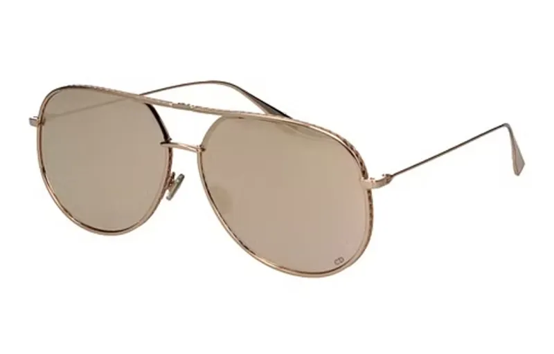 DIOR Irregular Shape Sunglasses Women's Gold