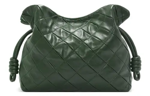 LOEWE Flamenco Nappa Sheepskin Clutch Women's Hydrangea Green