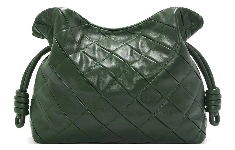 LOEWE Flamenco Nappa Sheepskin Clutch Women's Hydrangea Green