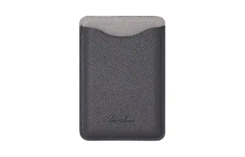 Loro Piana Calfskin Card Holder Women's Marine Blue & Gray