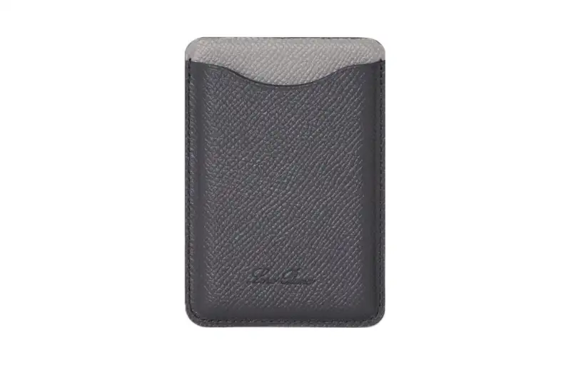 Loro Piana Calfskin Card Holder Women's Marine Blue & Gray
