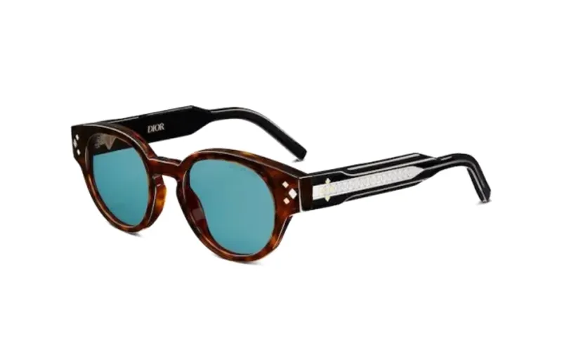DIOR Round Sunglasses Men's Brown