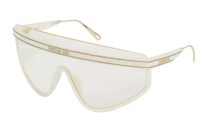 DIOR Irregular Shape Sunglasses Unisex White