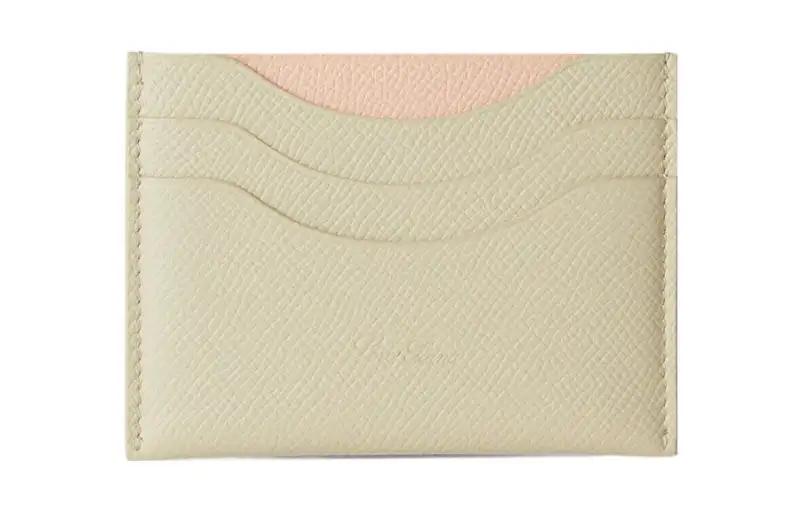 Loro Piana Calfskin Card Holder Women's Beige & Pink