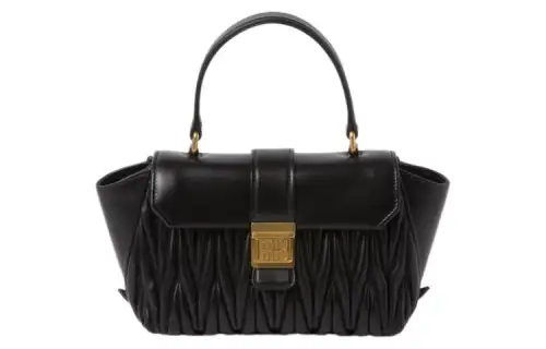 MIU MIU Matelassé Quilting Nappa Leather Shoulder Bag, Crossbody Bag, Handbag Women's Black