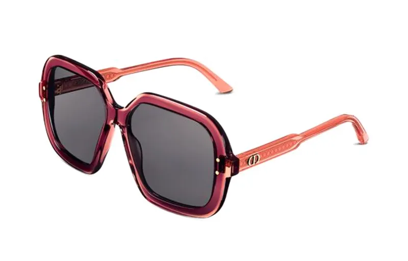 DIOR Acetate Butterfly Sunglasses Women's Burgundy