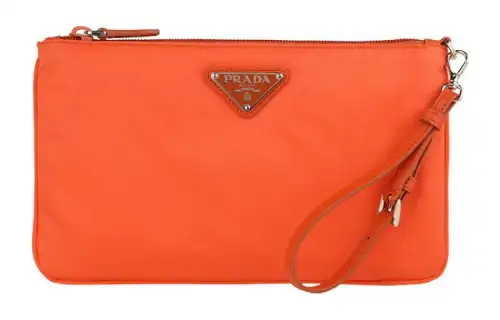 PRADA Nylon Clutch Women's Orange