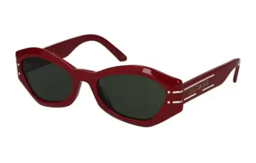 DIOR Acetate Irregular Shape Sunglasses Women's Red
