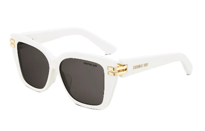 DIOR Irregular Shape Sunglasses Women's White