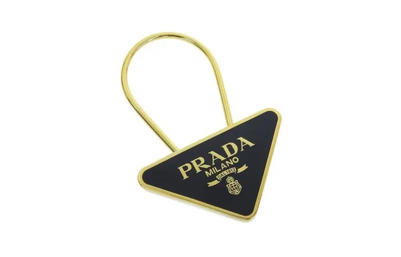 PRADA Triangle-logo Keyring