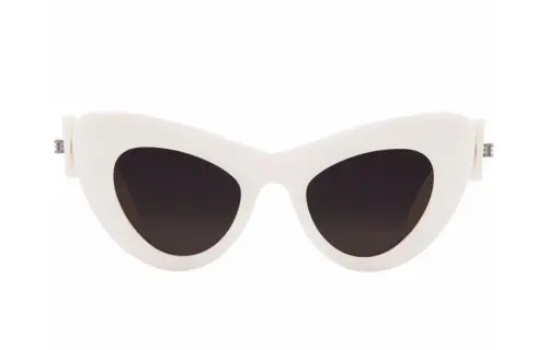 Balenciaga Acetate Irregular Shape Sunglasses Men's White