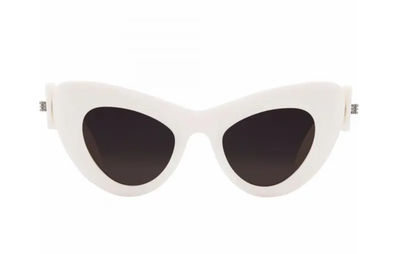 Balenciaga Acetate Irregular Shape Sunglasses Men's White