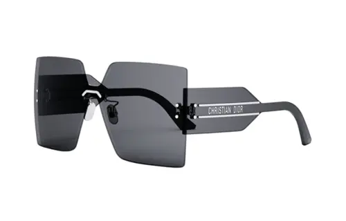 DIOR Acetate Irregular Shape Sunglasses Unisex Black