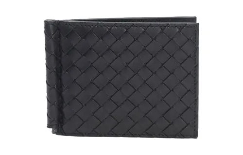 Bottega Veneta Intrecciato Cow Leather Wallet Men's Black
