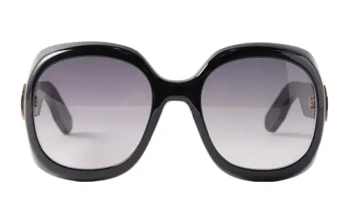 DIOR Acetate Irregular Shape Sunglasses Women's Black