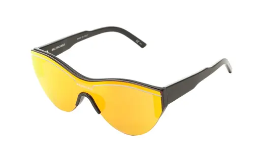Balenciaga Acetate Irregular Shape Sunglasses Unisex Black