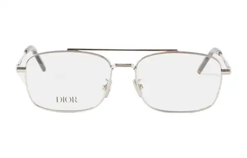 DIOR Metal Aviator Eyeglass Frames Men's Silver