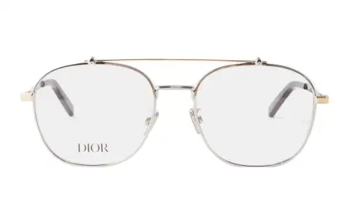 DIOR Metal Aviator Eyeglass Frames Men's Silver