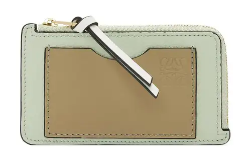LOEWE Cow Leather Card Holder Women's Spring Emerald & Clay Green