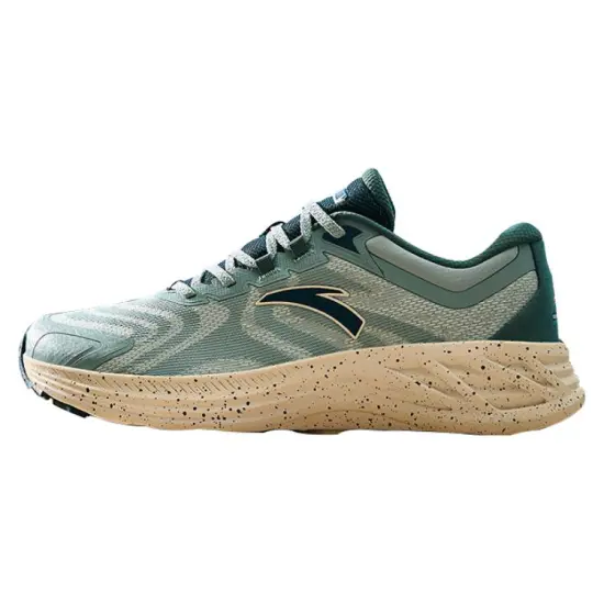 ANTA Running Shoes Men Low-Top Fish Eye Green/Mud Sand Gray/Warehouse Smoked Green