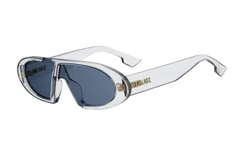 DIOR Acetate Irregular Shape Sunglasses Unisex Transparent