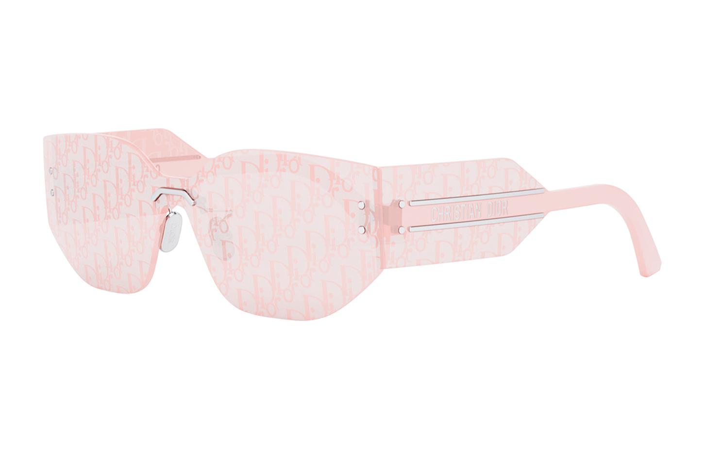DIOR Patterned Print Irregular Shape Sunglasses Women's Pink