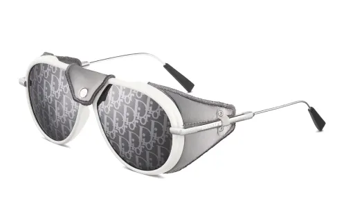 DIOR Irregular Shape Sunglasses Men's Silver