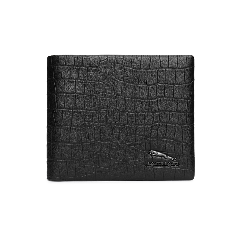 JAGUAR Cow Leather Wallet Men's Black
