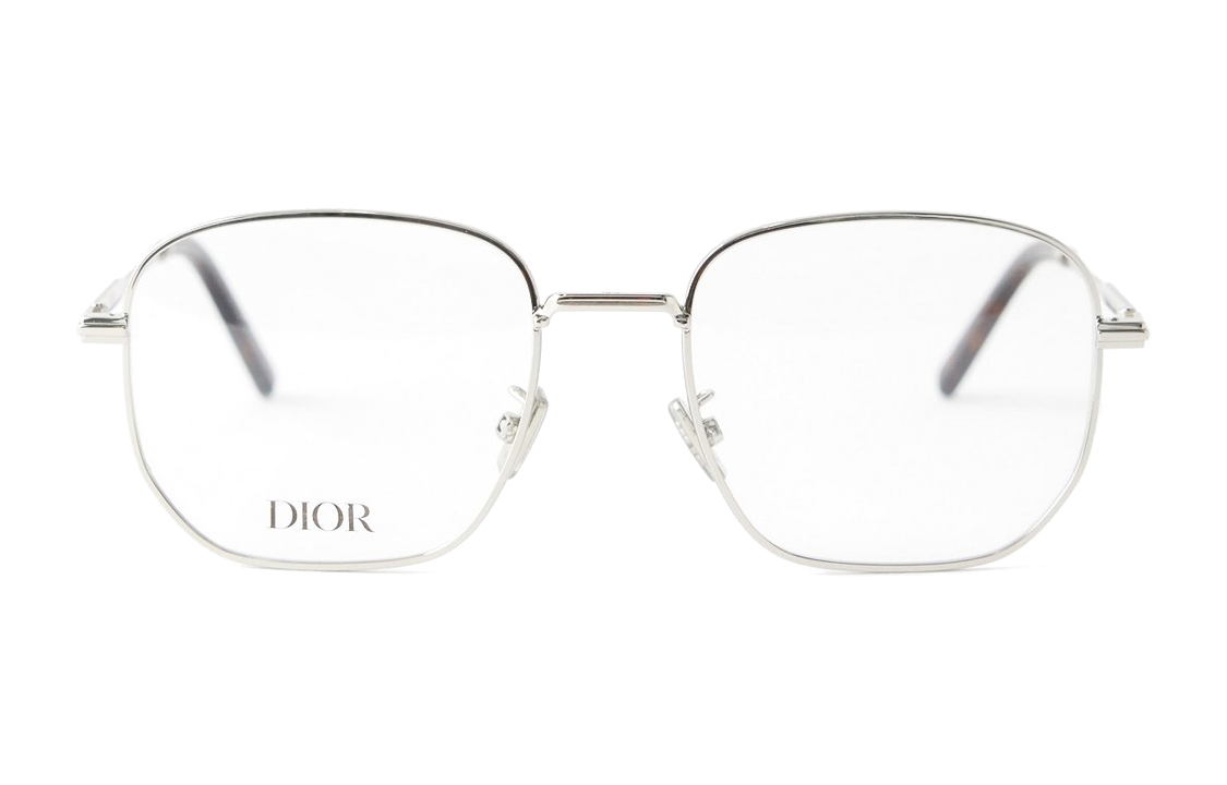DIOR Metal Carapax Et Plastrum Testudinis Acetate Irregular Shape Eyeglass Frames Men's Silver