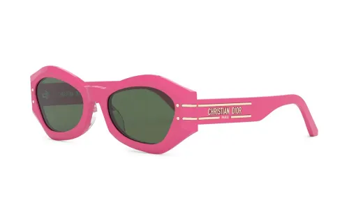 DIOR Acetate Irregular Shape Sunglasses Women's Rose Red