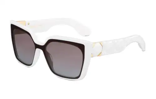 DIOR Irregular Shape Sunglasses Women's White