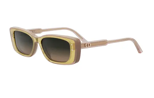 DIOR Plastic Injection Molded Square Sunglasses Women's Brown