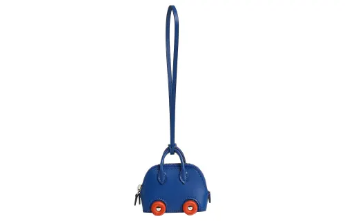HERMES Bolide Tadelakt Calfskin Bowling Bag Accessory Women's Electric Blue & Orange