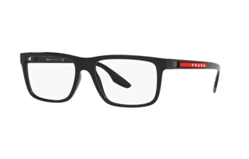 PRADA Plastic Irregular Shape Eyeglass Frames Men's Black